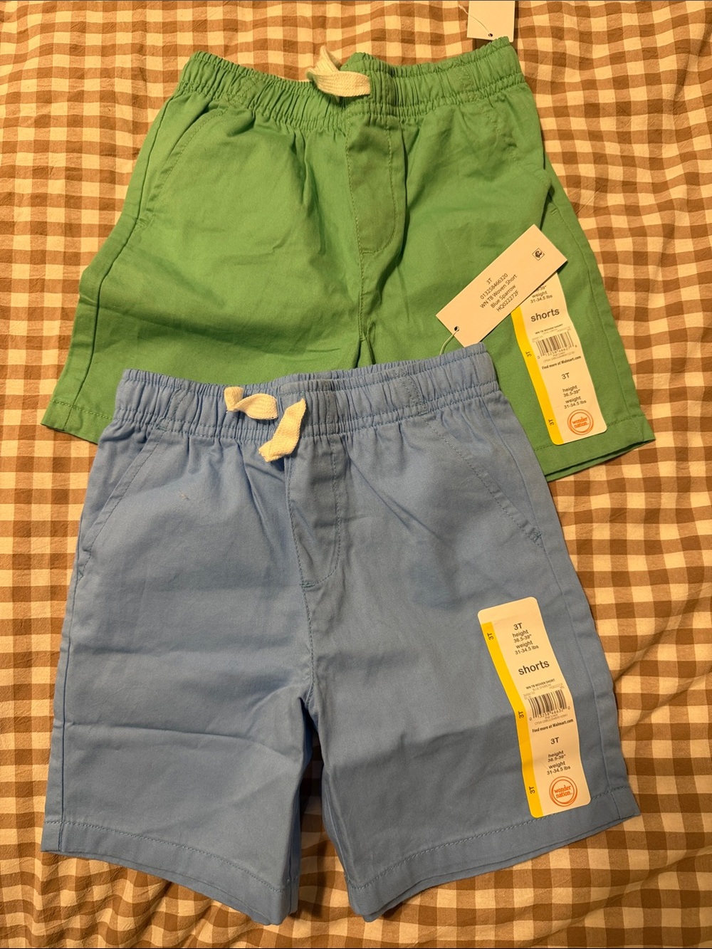 wonder nation Green & Blue Pull-On Toddler Shorts Set